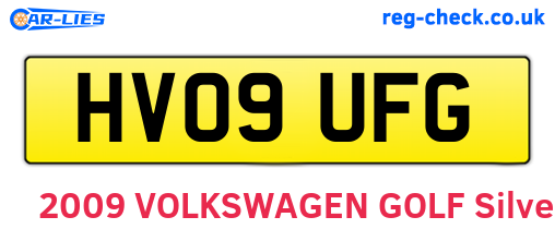 HV09UFG are the vehicle registration plates.
