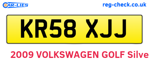 KR58XJJ are the vehicle registration plates.