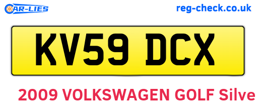 KV59DCX are the vehicle registration plates.