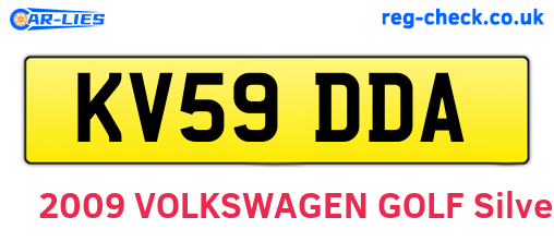 KV59DDA are the vehicle registration plates.