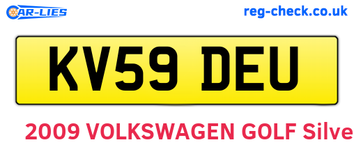 KV59DEU are the vehicle registration plates.