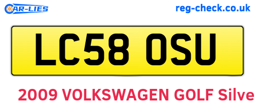 LC58OSU are the vehicle registration plates.
