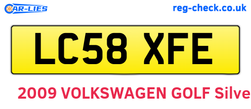 LC58XFE are the vehicle registration plates.