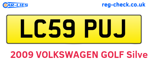 LC59PUJ are the vehicle registration plates.