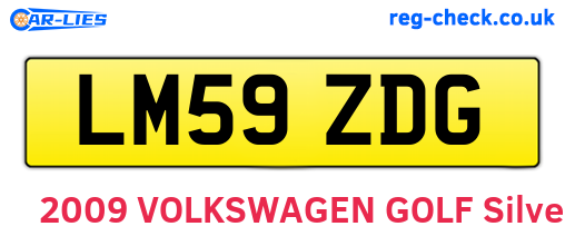 LM59ZDG are the vehicle registration plates.