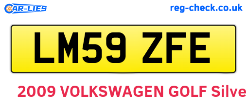 LM59ZFE are the vehicle registration plates.