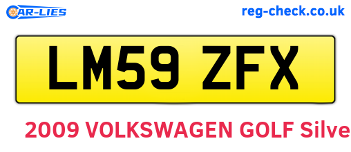 LM59ZFX are the vehicle registration plates.