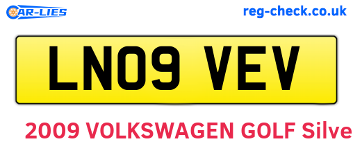 LN09VEV are the vehicle registration plates.