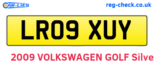 LR09XUY are the vehicle registration plates.