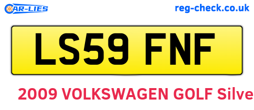 LS59FNF are the vehicle registration plates.