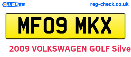 MF09MKX are the vehicle registration plates.