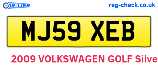 MJ59XEB are the vehicle registration plates.