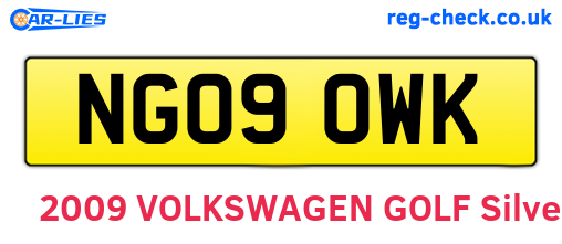 NG09OWK are the vehicle registration plates.