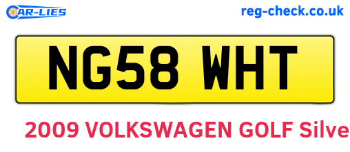 NG58WHT are the vehicle registration plates.