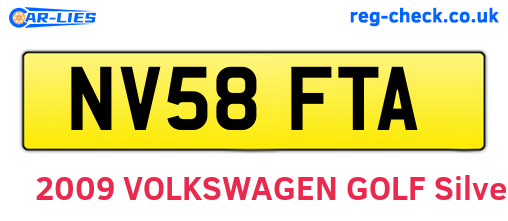 NV58FTA are the vehicle registration plates.