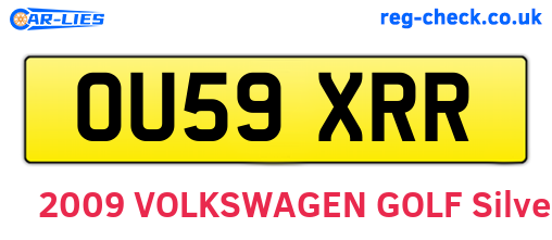 OU59XRR are the vehicle registration plates.