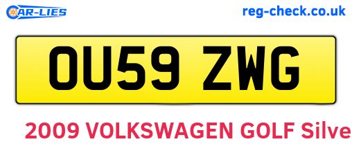 OU59ZWG are the vehicle registration plates.