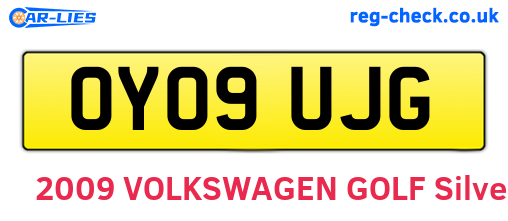 OY09UJG are the vehicle registration plates.