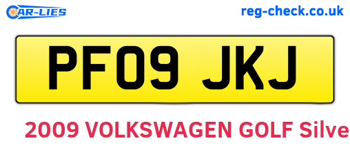 PF09JKJ are the vehicle registration plates.