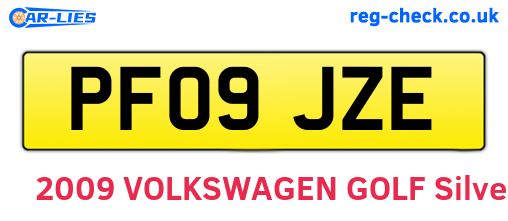 PF09JZE are the vehicle registration plates.