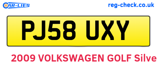 PJ58UXY are the vehicle registration plates.