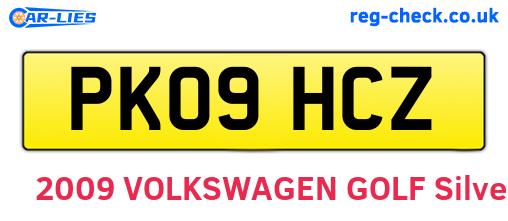 PK09HCZ are the vehicle registration plates.