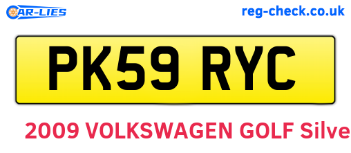 PK59RYC are the vehicle registration plates.