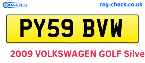 PY59BVW are the vehicle registration plates.