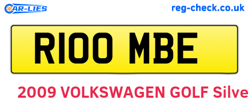 R100MBE are the vehicle registration plates.