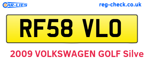 RF58VLO are the vehicle registration plates.