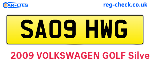 SA09HWG are the vehicle registration plates.