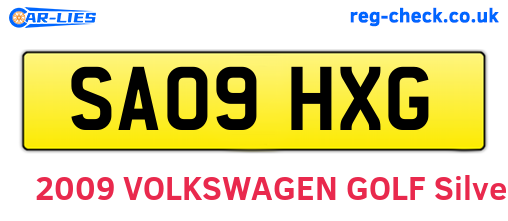 SA09HXG are the vehicle registration plates.