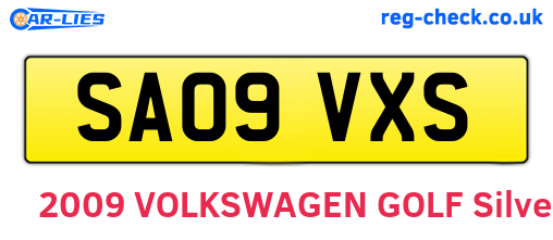 SA09VXS are the vehicle registration plates.