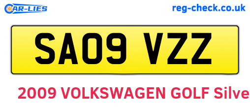 SA09VZZ are the vehicle registration plates.