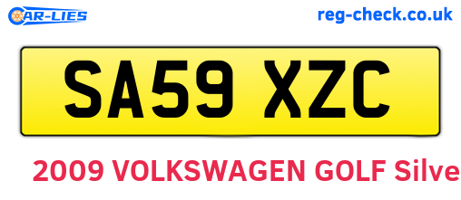 SA59XZC are the vehicle registration plates.