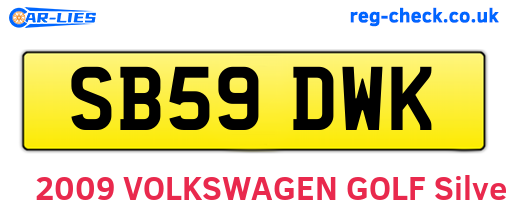 SB59DWK are the vehicle registration plates.