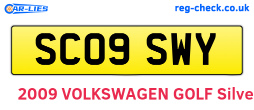 SC09SWY are the vehicle registration plates.