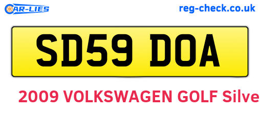 SD59DOA are the vehicle registration plates.