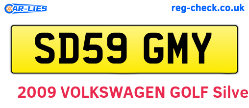 SD59GMY are the vehicle registration plates.