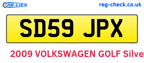 SD59JPX are the vehicle registration plates.