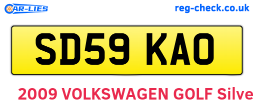 SD59KAO are the vehicle registration plates.