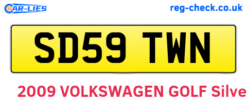 SD59TWN are the vehicle registration plates.