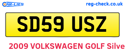 SD59USZ are the vehicle registration plates.