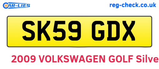SK59GDX are the vehicle registration plates.