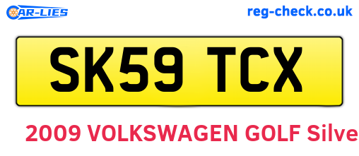 SK59TCX are the vehicle registration plates.