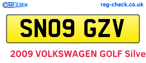 SN09GZV are the vehicle registration plates.