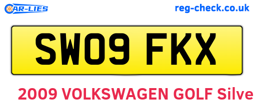 SW09FKX are the vehicle registration plates.
