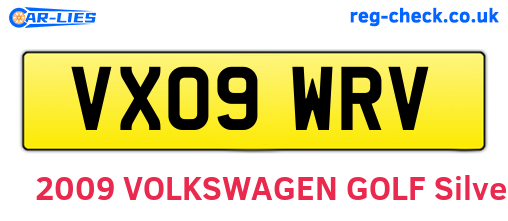 VX09WRV are the vehicle registration plates.