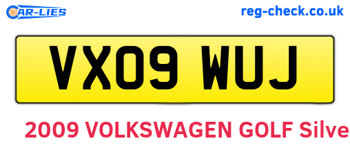 VX09WUJ are the vehicle registration plates.