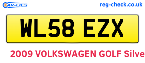 WL58EZX are the vehicle registration plates.